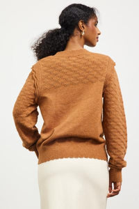 Ruffle Sleeve Pointelle Sweater