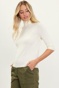 3/4 Sleeve Turtleneck Sweater