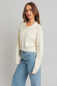 Cozy Ribbed Snap Sweater