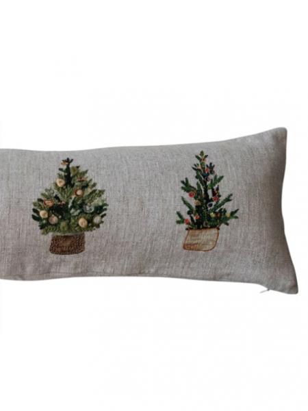 10x36 Embroidered Trees Pillow