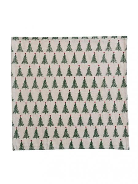 Set of 4 Cotton Xmas Tree Napkins