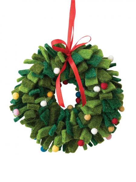 7" Handmade Felt Wreath