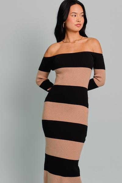 Sarrazin Striped Knit Dress