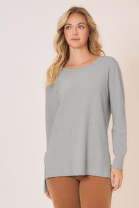 Ultra-Soft Boat Neck Hi-Lo Sweater