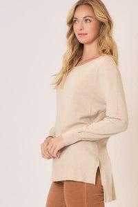 Ultra-Soft Boat Neck Hi-Lo Sweater