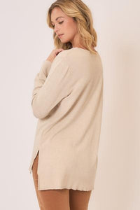 Ultra-Soft Boat Neck Hi-Lo Sweater