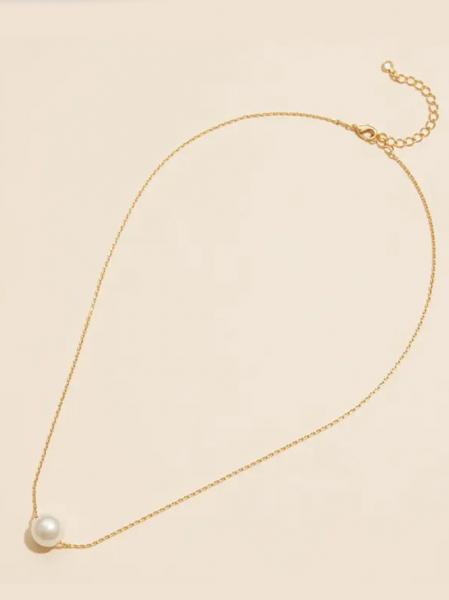 18K Gold Dip Pearl Charm Necklace