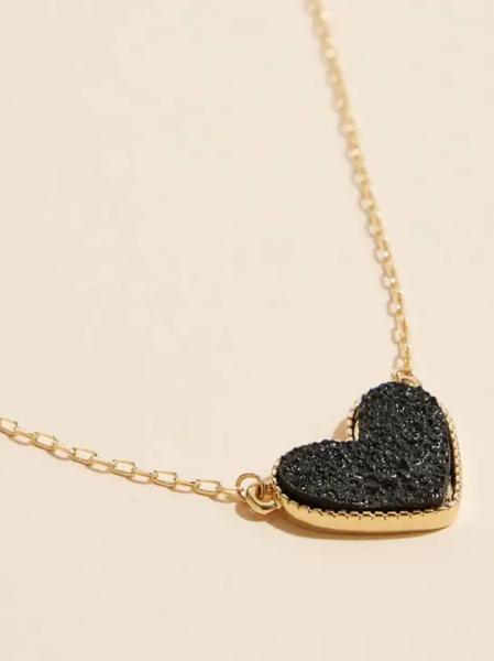 Druzy Heart Necklace