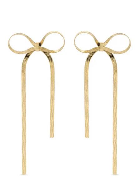 18K Plated Chain Bow Earrings