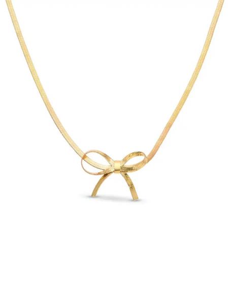 18K Plated Chain Bow Necklace