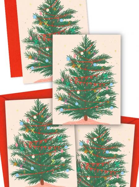 XMAS Tree Greeting Cards Boxed Set/8