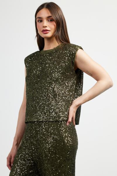 Sequin Nordani Sleeveless Top