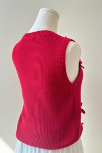 Cotton Bow Sleeveless Sweater