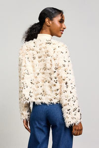 Sequin Feather Cardigan