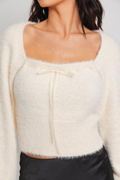 Ryonna Ribbon Fuzzy Sweater