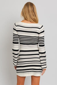 Boat Neck Bell Sleeve Dress