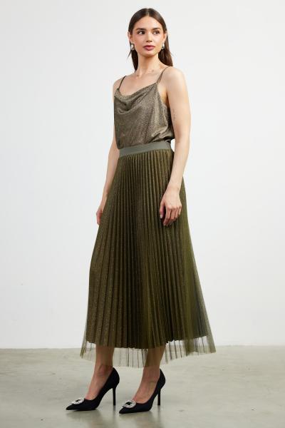 Pleated Glimmer Skirt