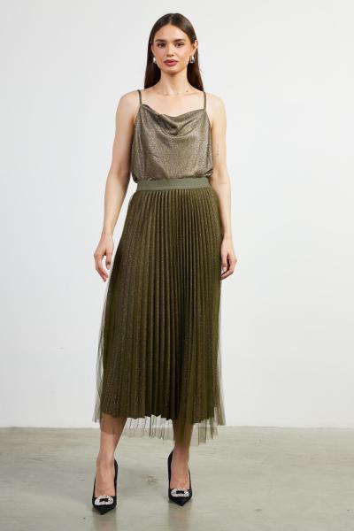 Pleated Glimmer Skirt