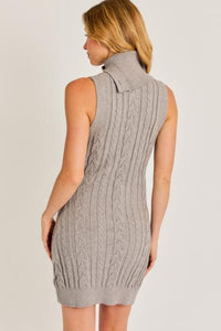 Sleeveless Turtleneck Sweater Dress