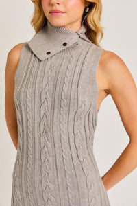 Sleeveless Turtleneck Sweater Dress