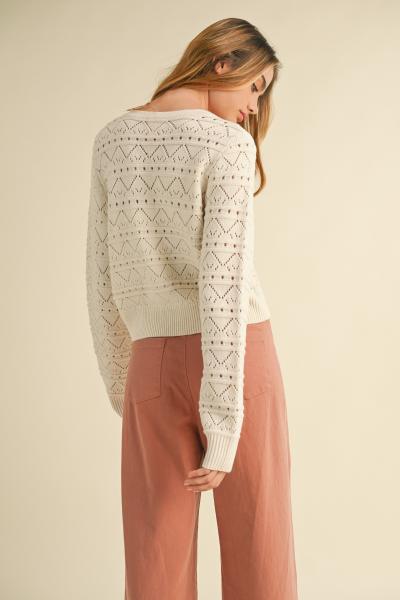 Rosette Button Cardigan