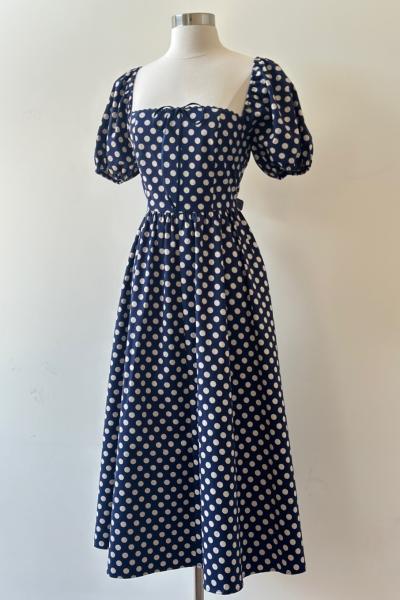 Polka Dot Puff Sleeve Dress