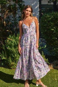 Lilac Florals Bustier Dress