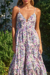 Lilac Florals Bustier Dress