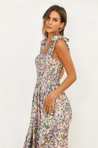 Smocked Floral Pocket Dress