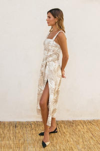 Tropic Fronds Linen Dress