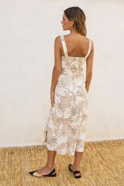 Tropic Fronds Linen Dress