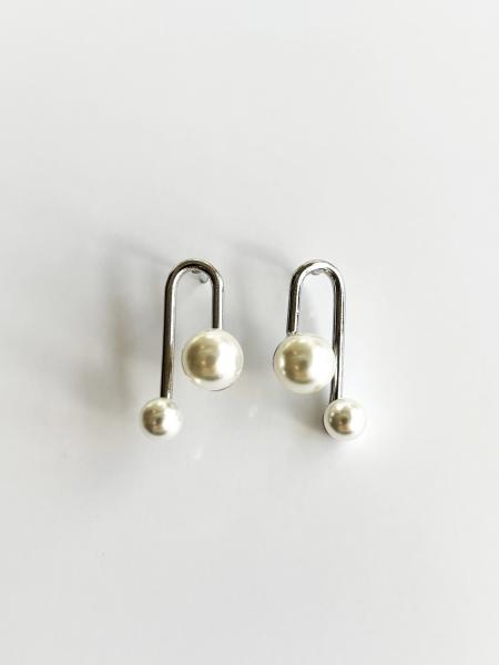 Drip Silver & Pearl Earrings