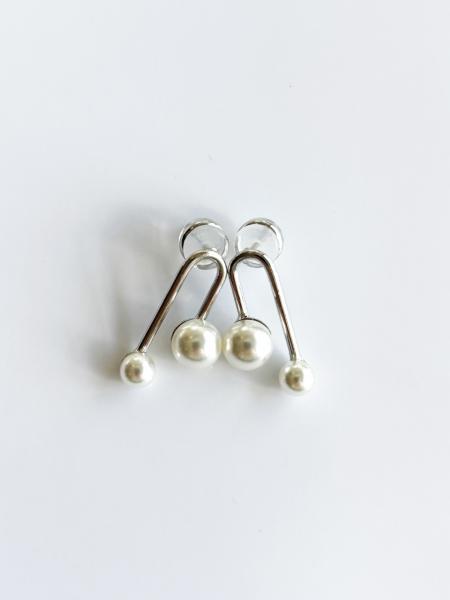 Drip Silver & Pearl Earrings