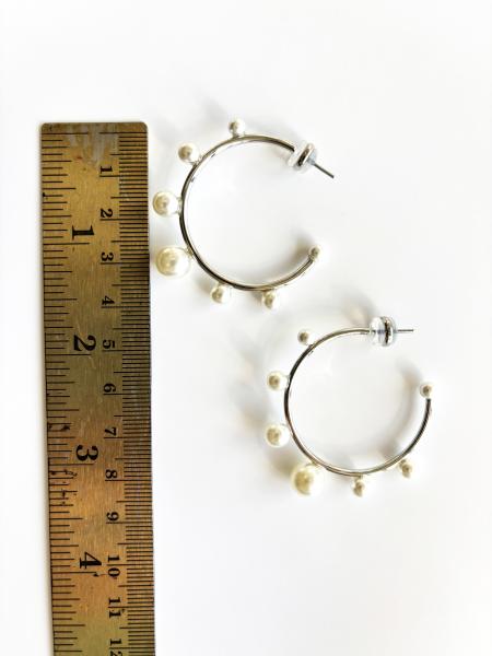 Pearl Studded Hoop Earrings