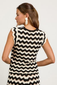 Zig Zag Striped Knit Top