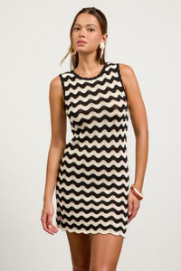 Zig Zag Striped Knit Dress