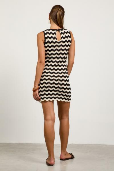 Zig Zag Striped Knit Dress