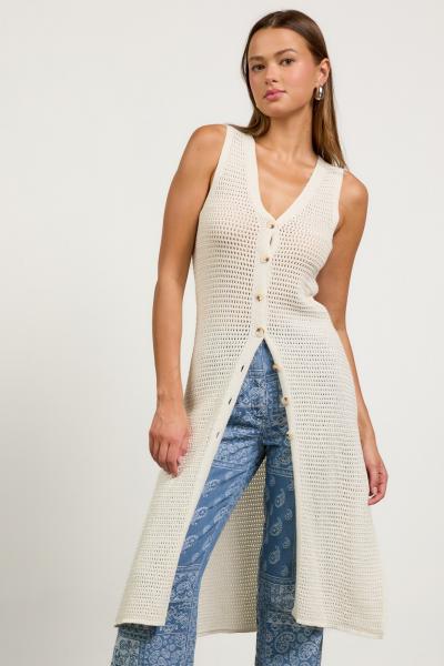 Knit Open Long Vest