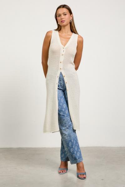 Knit Open Long Vest