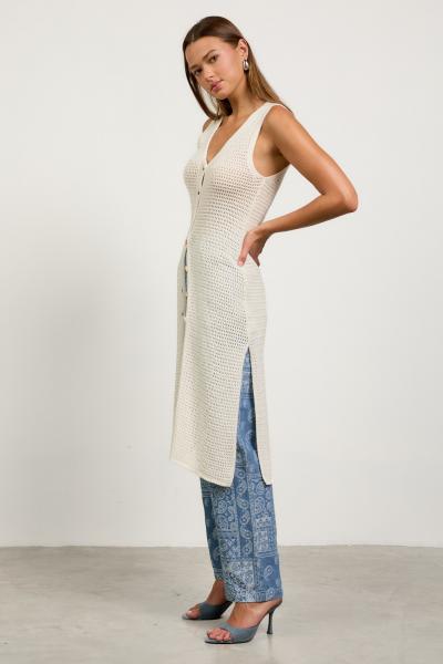 Knit Open Long Vest