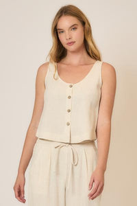 Tao Linen Blend Sleeveless  Top