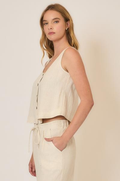 Tao Linen Blend Sleeveless  Top