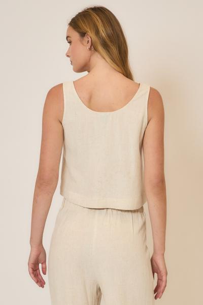 Tao Linen Blend Sleeveless  Top