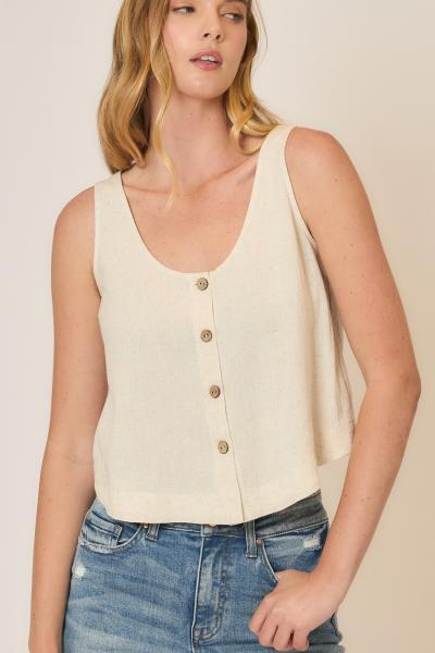 Tao Linen Blend Sleeveless  Top