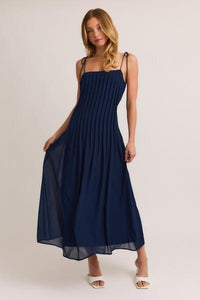 Tuck Pleated Chiffon Dress