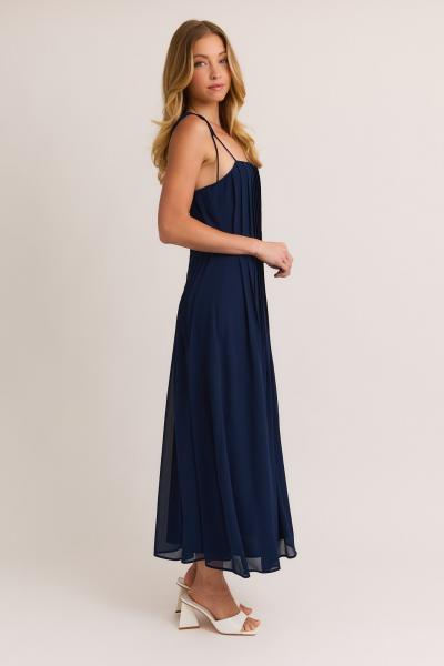 Tuck Pleated Chiffon Dress