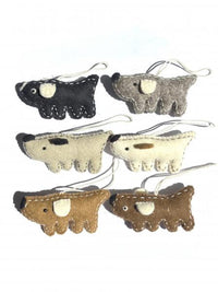 4" Handmade Felt Dog Ornament