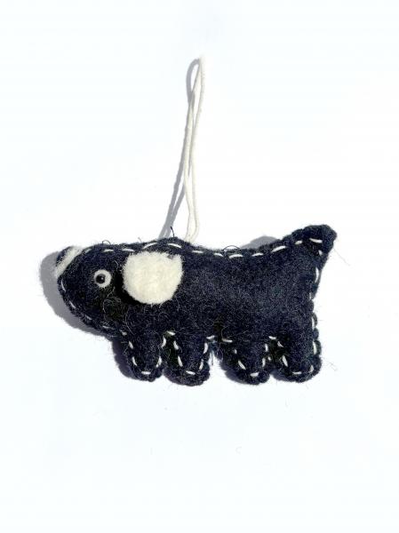 4" Handmade Felt Dog Ornament