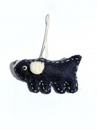 4" Handmade Felt Dog Ornament