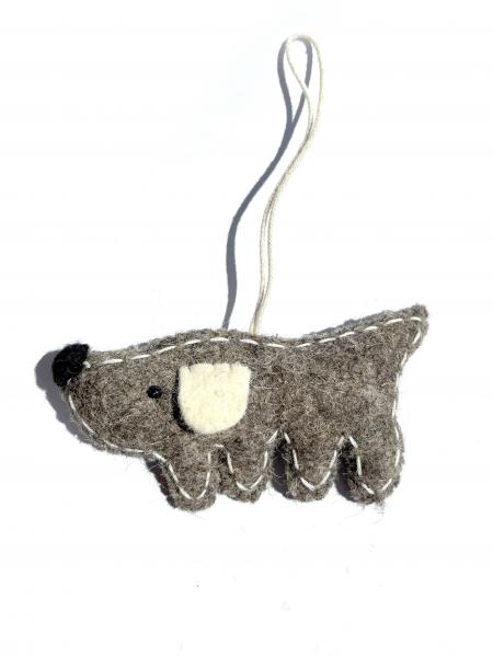4" Handmade Felt Dog Ornament